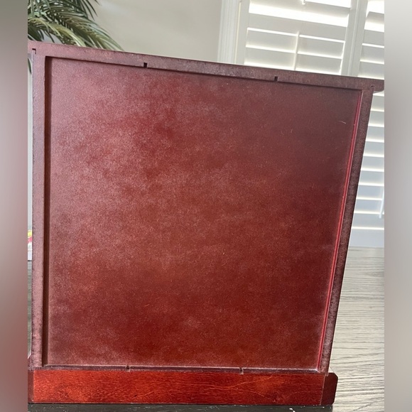 Vintage Red Wood Jewelry Organizer Cabinet - Picture 10 of 14